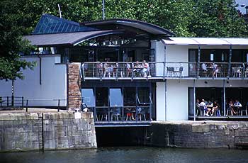 the restaurant opens onto the harbourside