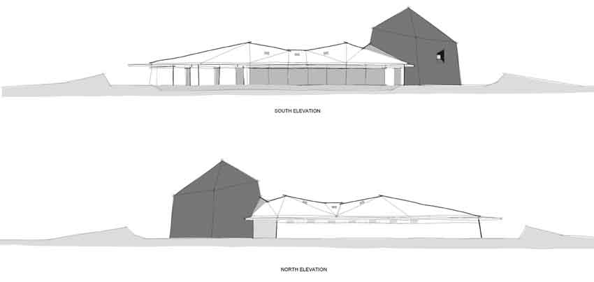 sketch elevations of proposed environment centre